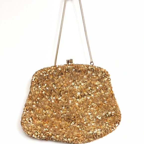 Vintage Gold Beaded "Flapper" bag - Small - Picture 1 of 4
